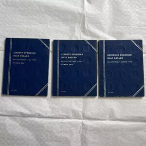 Liberty & Benjamin Franklin half dollar coin collectors books 3 pcs - Pre-Owned
